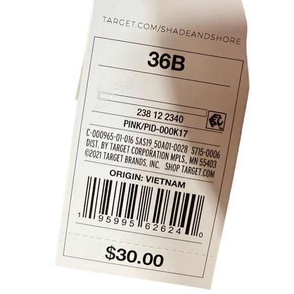 Shade And Shore Pink And Orange Waves Underwire Swim Top, Size 36B, NWT - Picture 4 of 4